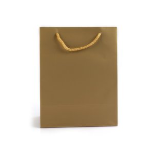 Karton Çanta Mat Altın  Selefonlu 18x23x10 cm (12'li)