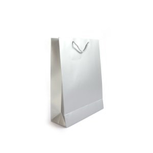 Karton Çanta Mat Gümüş  Selefonlu 25x33x9 cm (12'li)