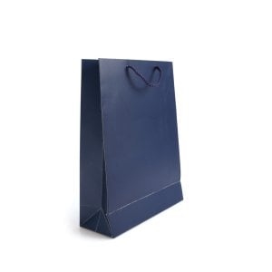 Karton Çanta Mat Lacivert Selefonlu 25x33x9 cm (12'li)