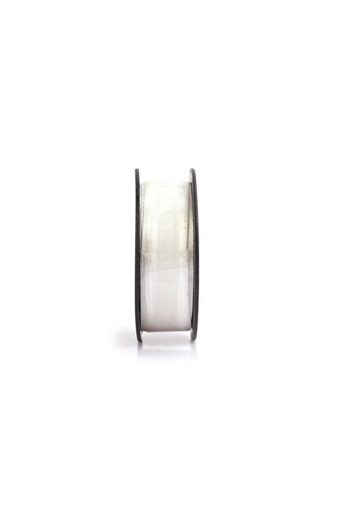 Kenarı Saten Biyeli Şifon Kurdele Krem 2.5 cm x 20 mt