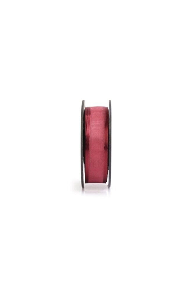Kenarı Saten Biyeli Şifon Kurdele Bordo 2.5 cm x 20 mt