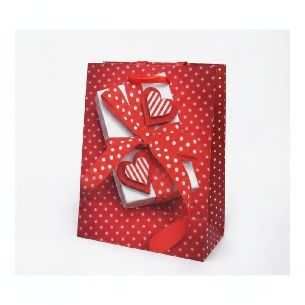Karton Çanta Kalpli 26x32x12cm (12Ad)