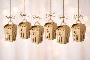 Ramazan Temalı Kutu 12'li 12x6 cm Kraft