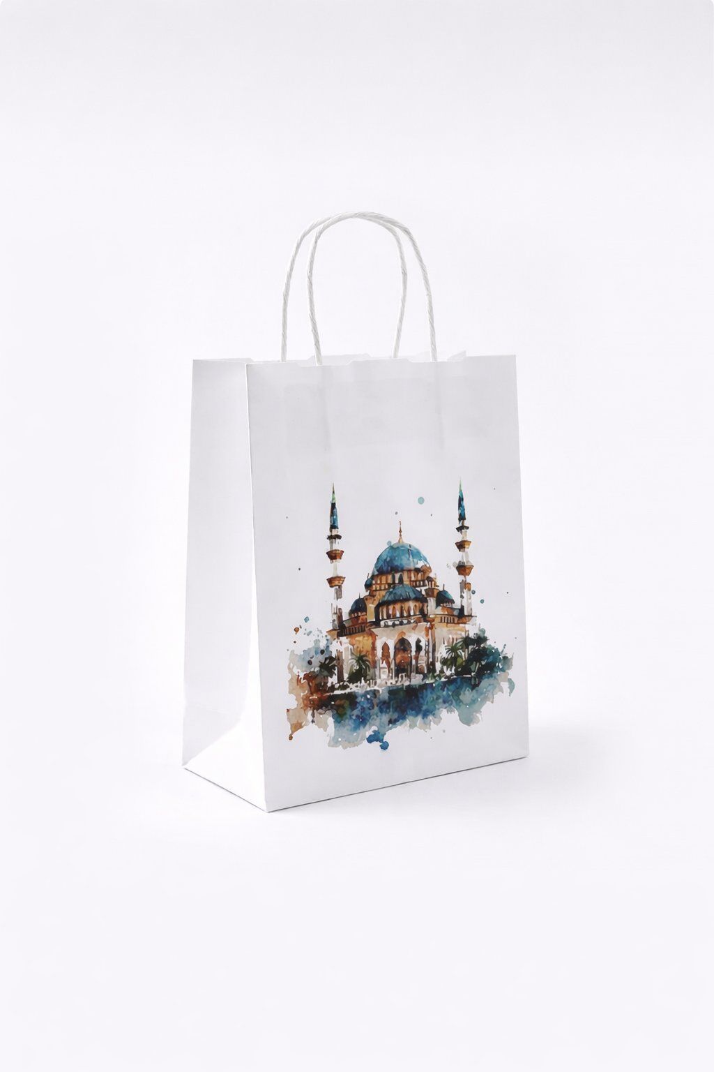 Ramazan Temalı Baskılı Kağıt Poşet 18x23x8 cm 12'li