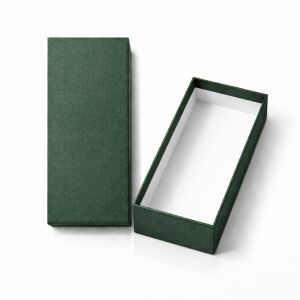 Lüks Kapaklı Hediye Kutusu 21x8x3 cm Yeşil Düz