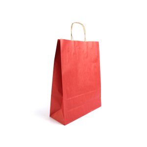 Büküm Saplı Kraft Kağıt Çanta Kırmızı 15x8x20(25'li)