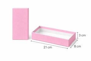 Lüks Kapaklı Hediye Kutusu 21x8x3 cm Pembe Düz