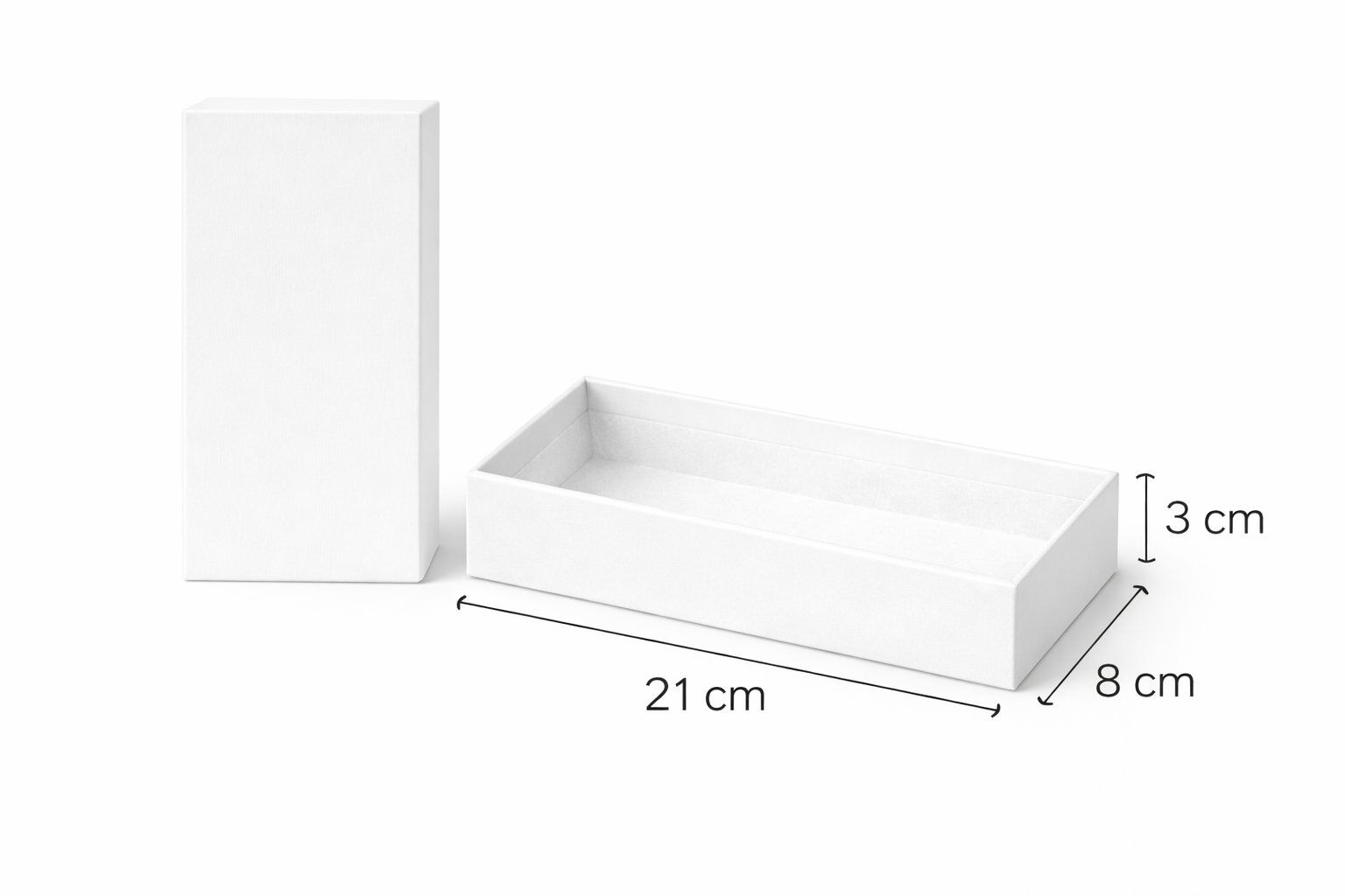 Lüks Kapaklı Hediye Kutusu 21x8x3 cm Beyaz Düz