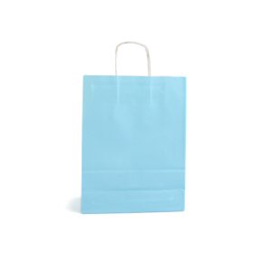 Büküm Saplı Kraft Kağıt Çanta Mavi 20x10x22(25'li)