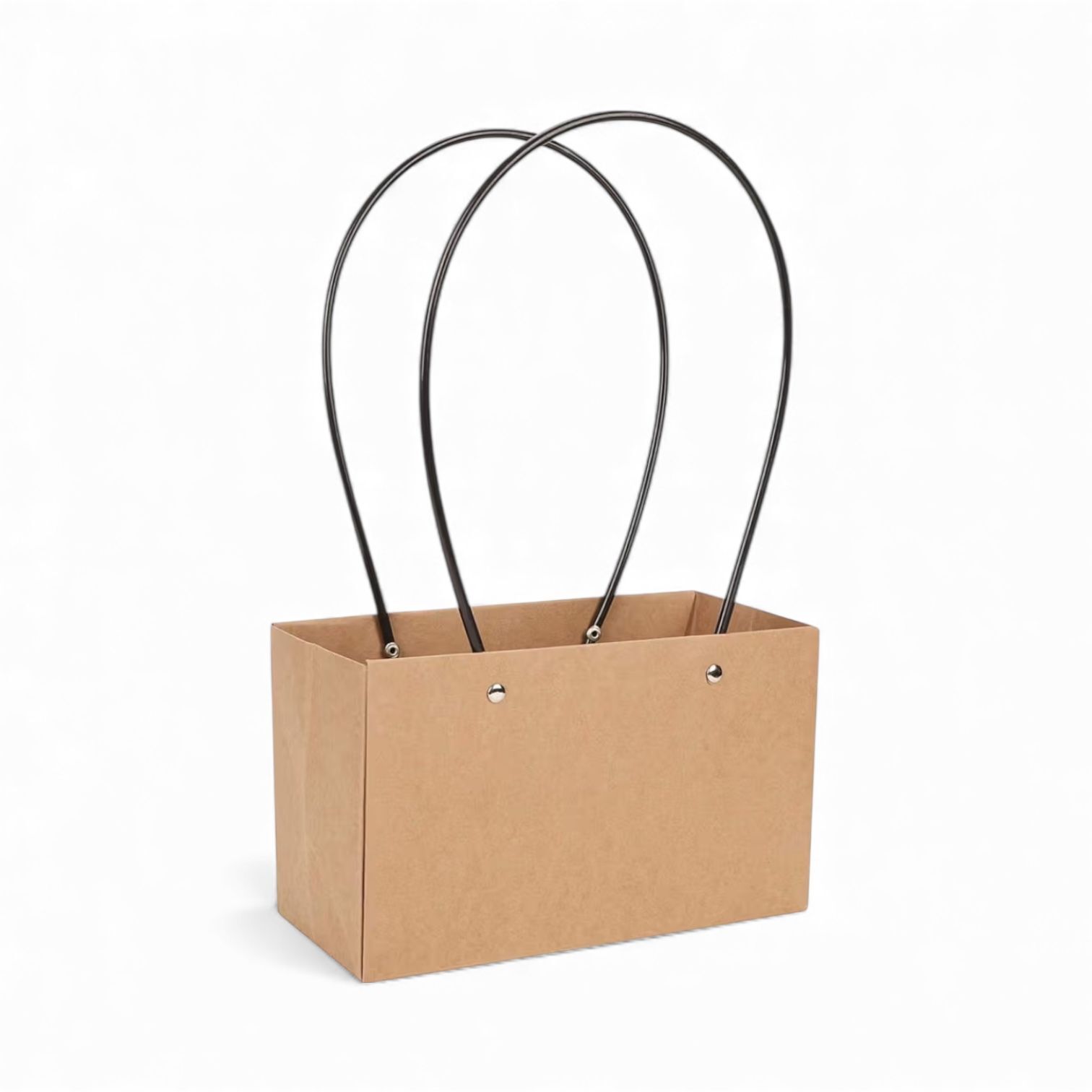 Kraft Çiçek Taşıma Çantası 12cmx9cm h:12cm (2'li)