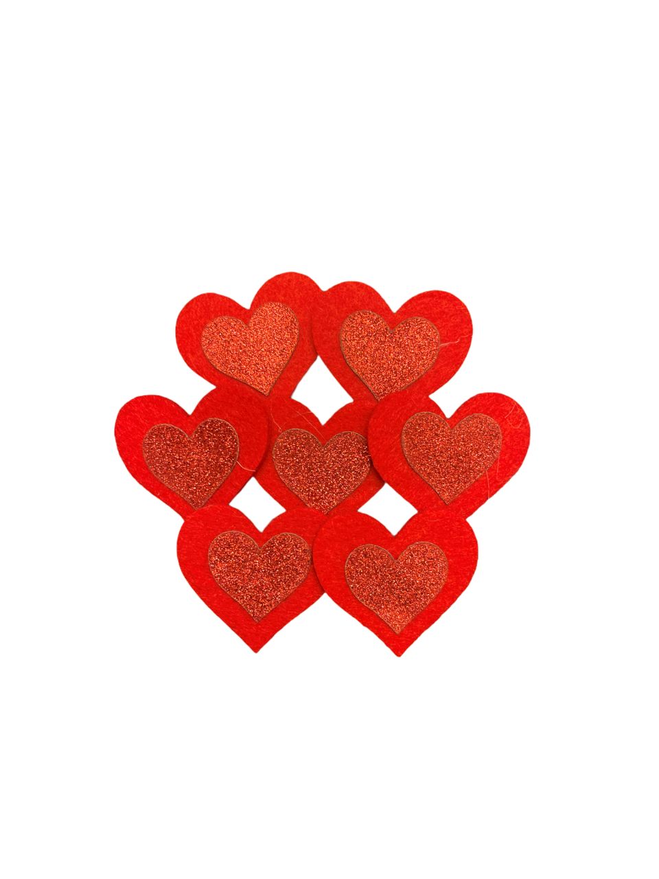 Simli Keçe Kalp Stıcker 50'li
