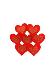 Simli Keçe Kalp Stıcker 50'li