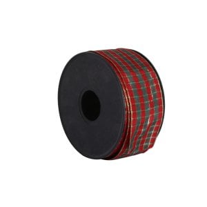 Kırmızı Ekoseli Kurdele 4cmx20mt