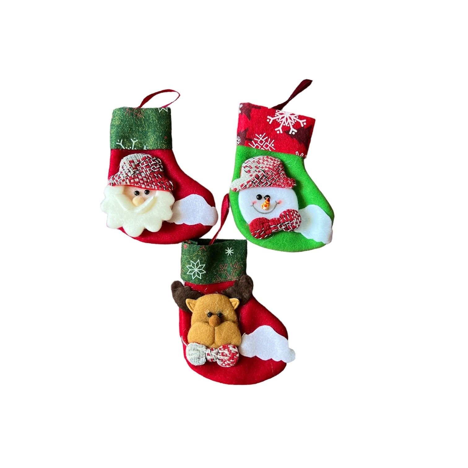 Yılbaşı Süs Çorap 3'lü 13x10 cm